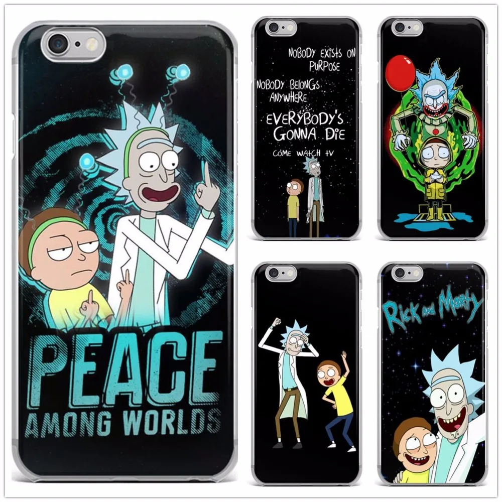 

For iPhone 7 7Plus 6 6S 6Plus 5 5S 8 8Plus X Case Rick And Morty Funny Cartoon Comic Soft Clear Phone Case Cover Fundas Coque