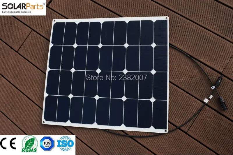 Solarparts 1PCS 60W ETFE film flexible solar panel 12V solar cell yacht boat RV module for car/RV/boat battery DIY system kits .