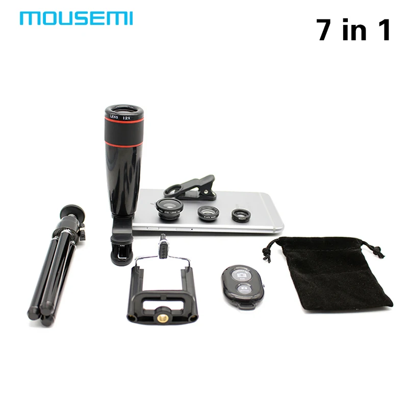 bilder für Neue 7in1 12x Zoom Kamera Tele Teleskop Universal Handyhalter 3in1 Objektiv Fisheye Linsen Bluetooth Shutter Len bilder für Neue 7in1 12x Zoom Kamera Tele Teleskop Universal Handyhalter 3in1 Objektiv Fisheye Linsen Bluetooth Shutter Len