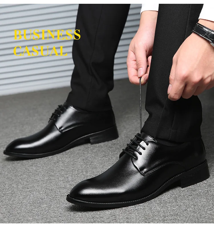 BIMUDUIYU; брендовые Классические Мужские модельные туфли с острым носком; мужские черные свадебные туфли из лакированной кожи; оксфорды; официальная обувь; большие размеры