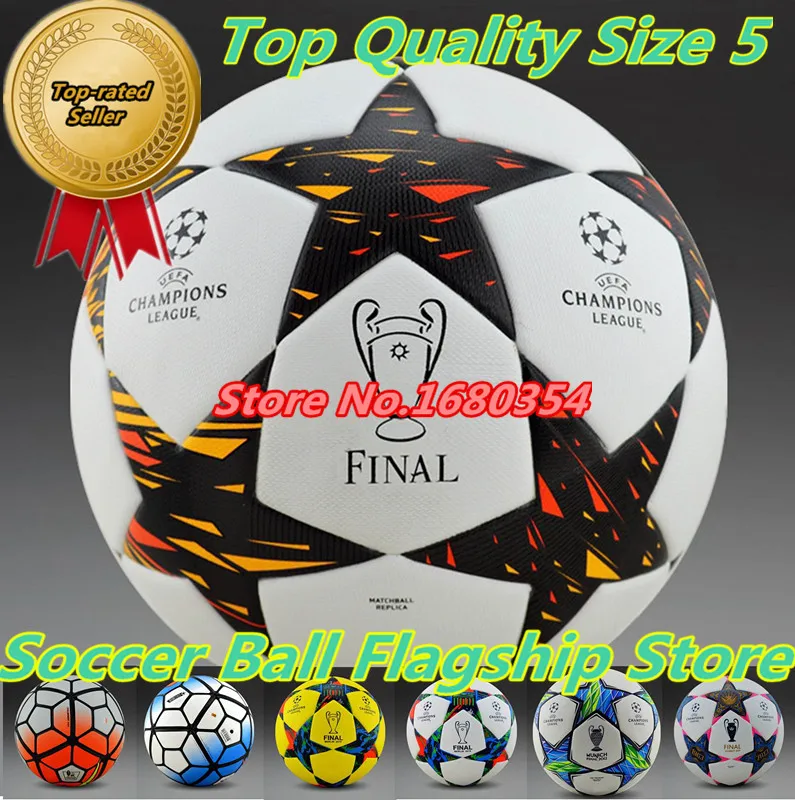 Hot 2015 Top Quality Champion League Group Game &amp Premier Soccer Ball Football Anti-slip Granules TPU Size 5 Footballs | Спорт и
