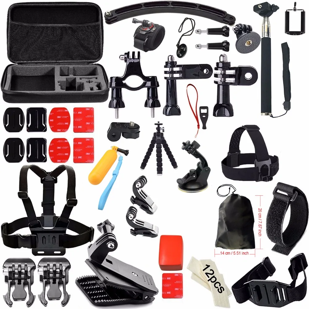 Buy Cheap Kit set for Gopro Hero 5 Go Pro Accessories SJCAM SJ4000 Camera Chest Head Mount Strap Float Bobber Tripod L Case Car mount 30