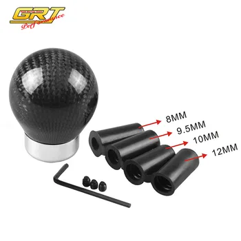 

GRT - Real Carbon Fiber Car Gear Shift Knob Shifter Lever Round Ball Shape For Honda VW BMW Universal SK130