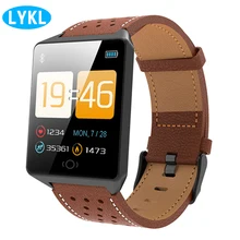 Lykl CK19 Смарт-часы, часы для мужчин кожаный ремешок для наручных часов IP67 Водонепроницаемый Bluetooth спортивные сердечного ритма здоровья наручные часы для отслеживания