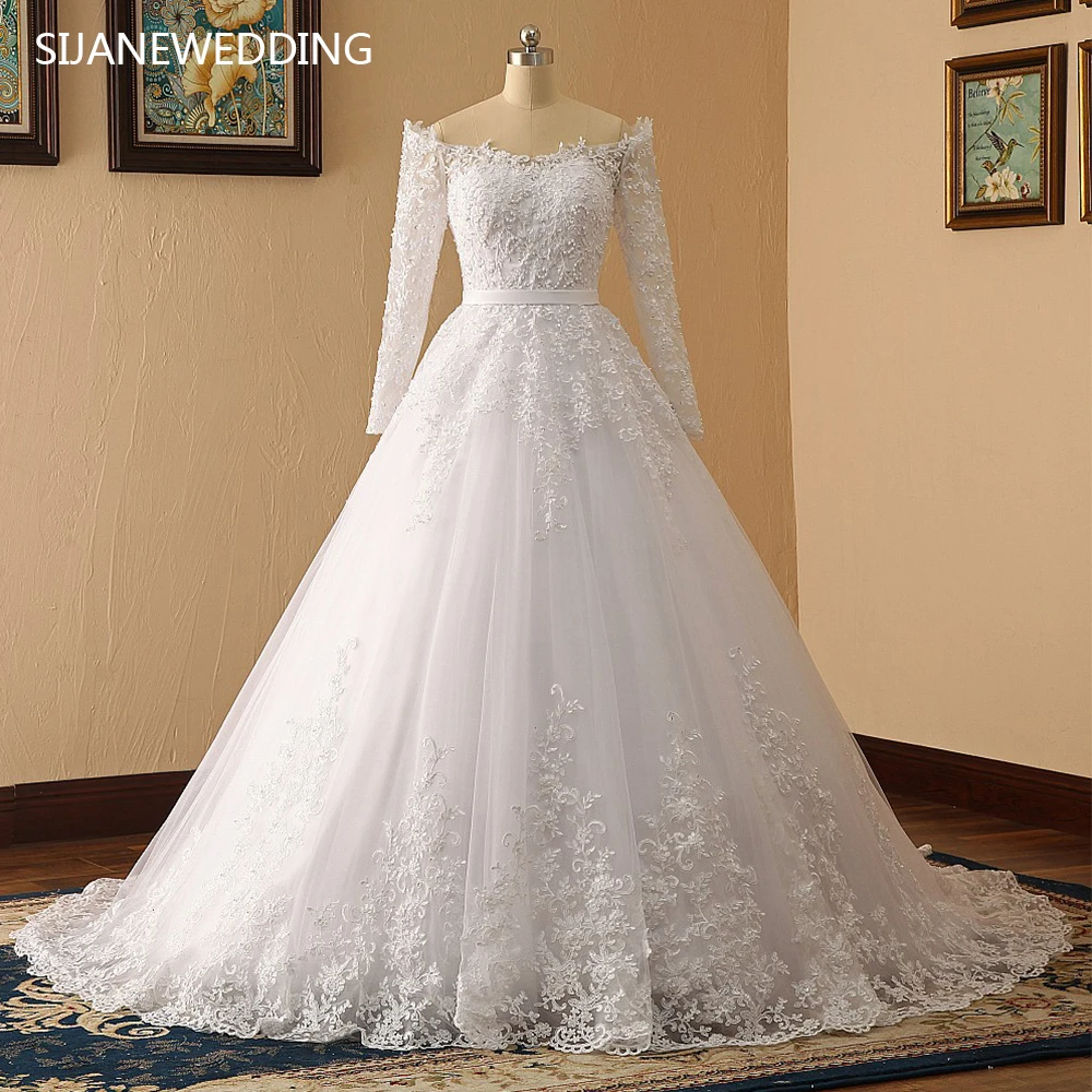 SIJANE Princess Wedding Dresses Long Sleeves Vestido De Novias