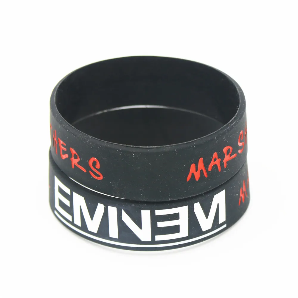1PC Hot Sale Eminem Wristband The Marshall Mathers LP Silicone Wristband Rubber Bracelets&Bangles Musics Fans Gifts SH184