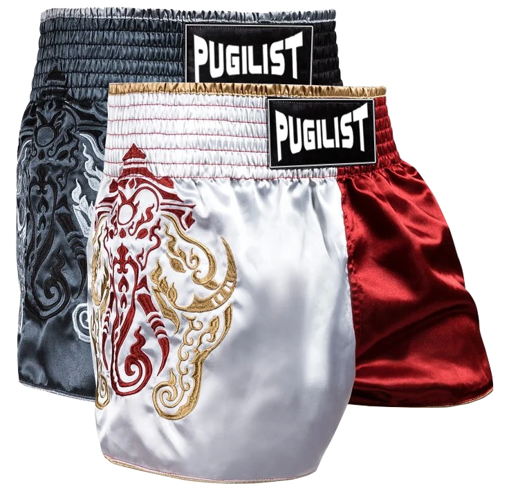 Шорты PUGILIST MMA шорты для тайского бокса борьбы мужские MUAY THAI красные/черные 28 30 32 34