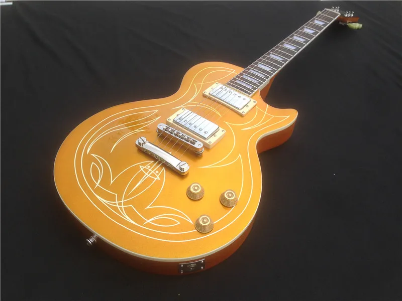 The wholesales gold color electric guitar with 6 strings and rosewood fingerboard for performance | Спорт и развлечения
