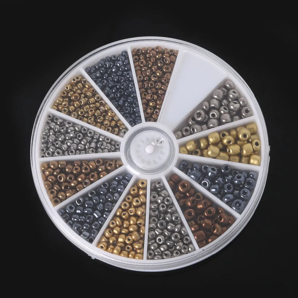 

hot- 600g Multicolor Glass Beads Seed Beads 2mm/3mm/4mm Jewelry Making