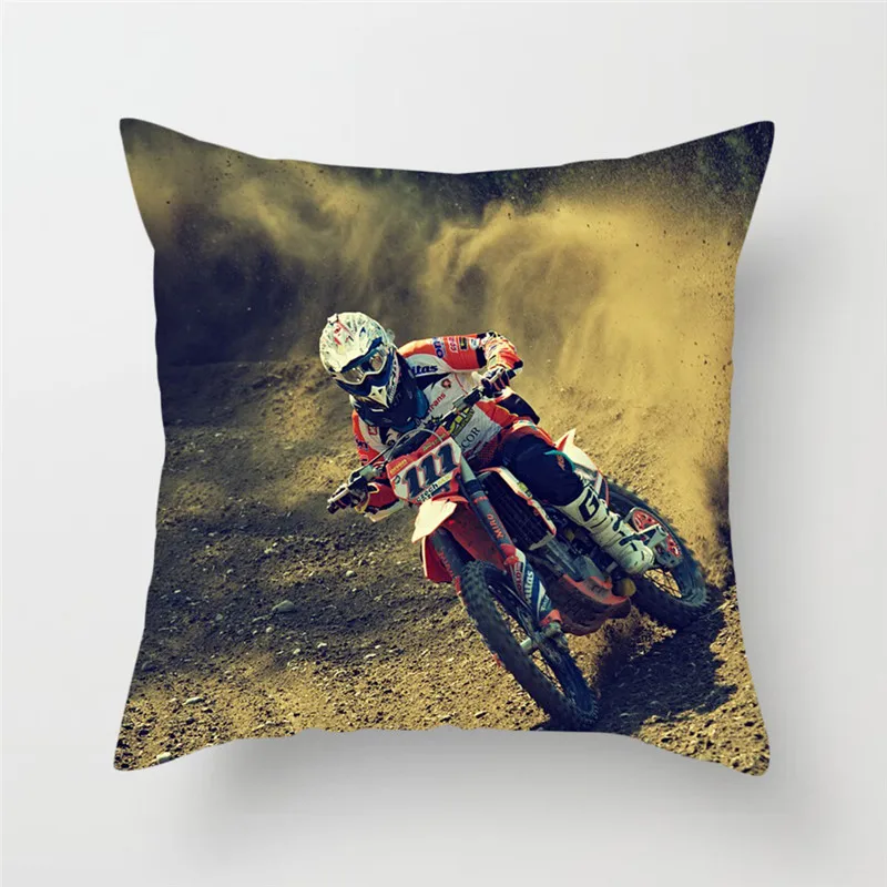 Fuwatacchi Extreme Speed Cushion Cover Motorcycle Sports Throw Pillow Cover For Home Chair Decoration Square Soft Pillowcases