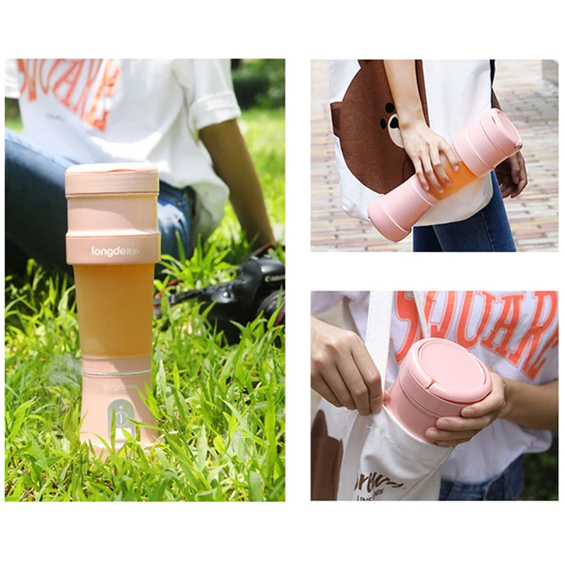 2018 New 500ml Foldable and Portable Blender usb Fruit Blender Bottle Rechargeable 4000mAh Lithium Battery Ourdoor Office Home