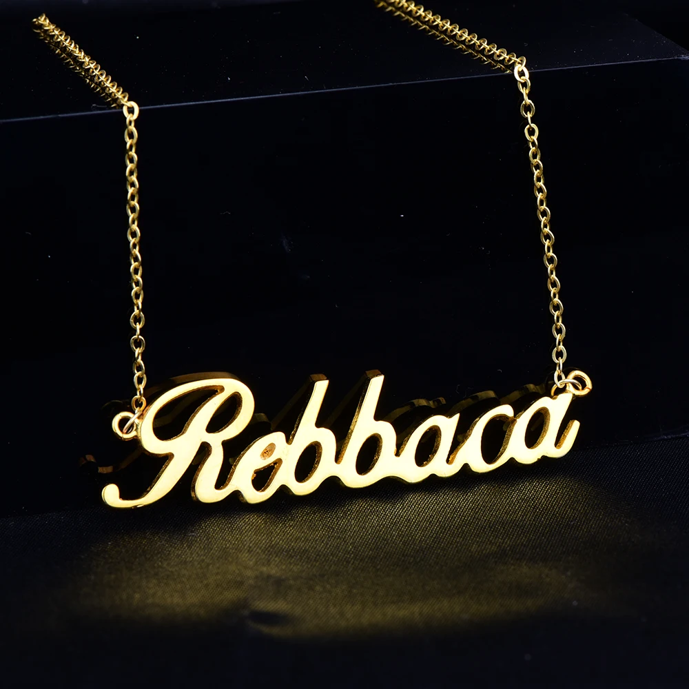Stainless steel Name Necklaces Women Personalized Necklace & Pendant Custom Nameplate Necklace Jewelry Gift For Mom Dropshipping (2)