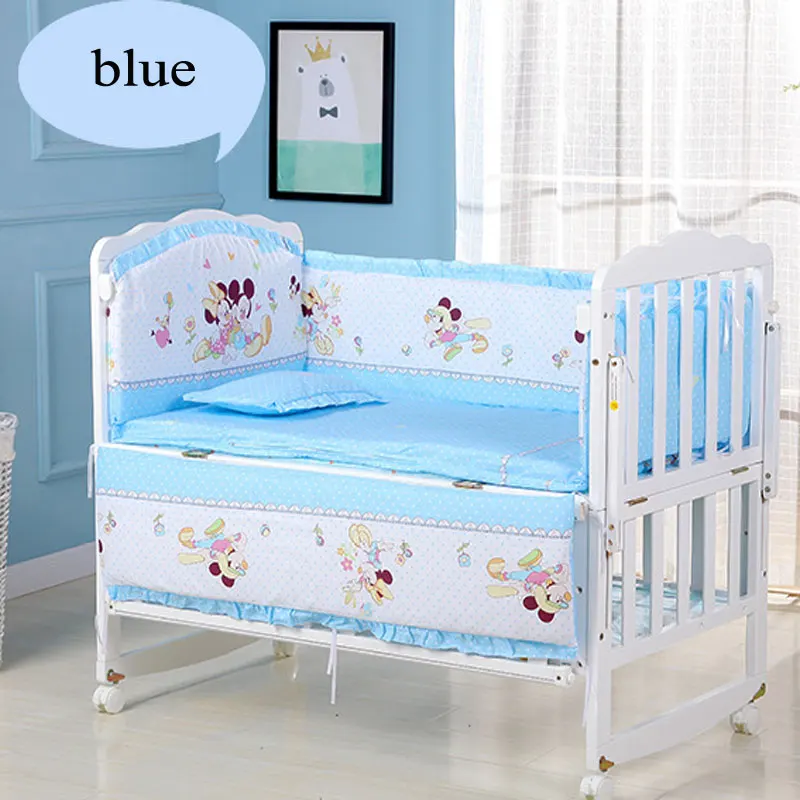 Five-Piece Baby Bedding Sets Crib Bumpers Bed Around Cot Bed Sheets Cotton Thickening Baby Beddings Newborn Bed Bumper 56*100cm