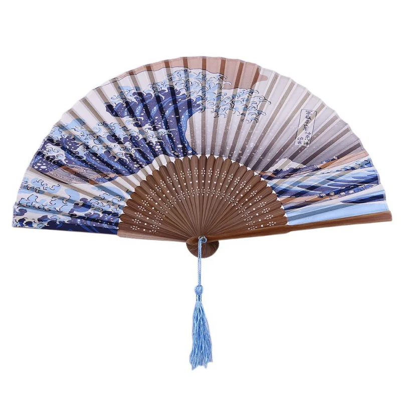 Silk Bamboo Chinese Japanese Craft Fan Folding Hand Held Fan Art Prints