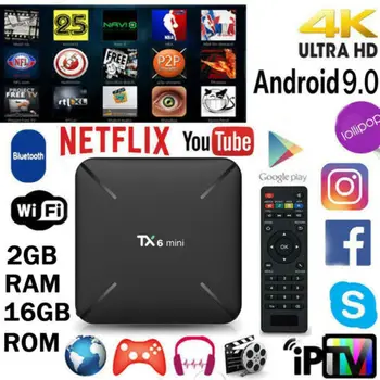 

TX6 Smart Mini TV Box Android 9.0 Quad Core WiFi HD 2GB + 16GB 4K Media Player Box