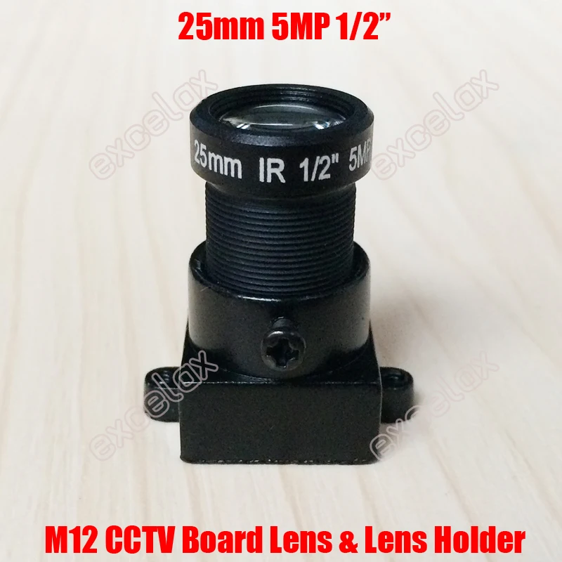 5MP 1/" 25 мм F2.4 CCTV фиксированная ИК объектив с фокусным расстоянием w/M12 MTV держатель Поддержка для 960P 1080 2/3/4/5 мегапикселей аналоговый IP Камера