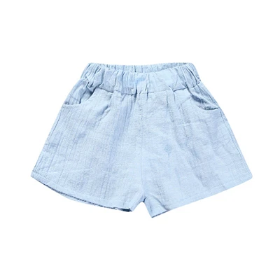 Light blue Модные однотонные простые шорты для маленьких мальчиков летние детские повседневные свободные пляжные шорты штаны с эластичной резинкой на талии для детей от 12 месяцев до 5 лет, A25 - Цвет: Light blue