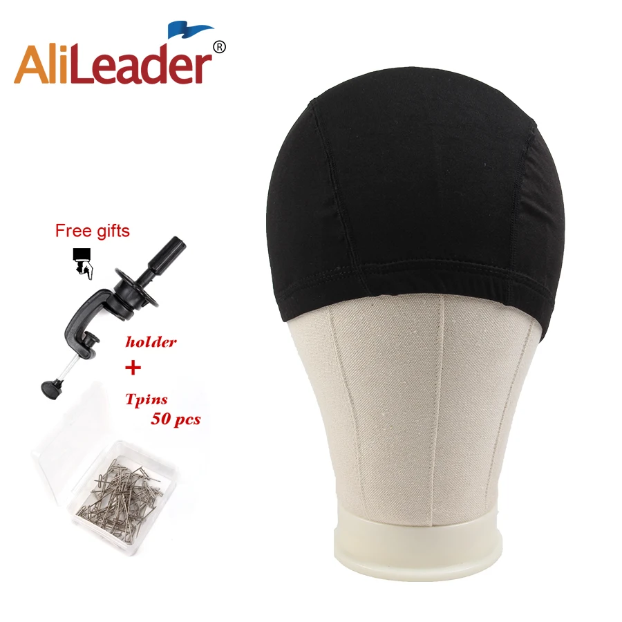 

Training Mannequin Head Canvas Block Head and Dome Wig Cap 2Pcs/ 21"-25" Wig Stand Cork Wig Block Canvas For Wig Making