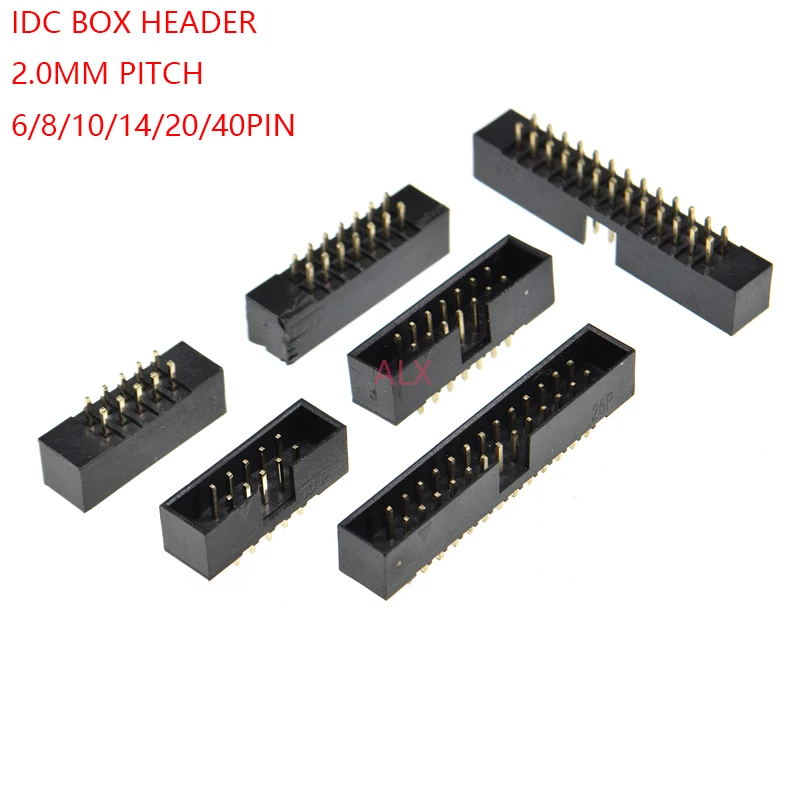 10 шт. dip 6/10/20/26/34/40 контактный разъем 2 0 мм прямой idc box разъемы PCB двухрядный Разъем