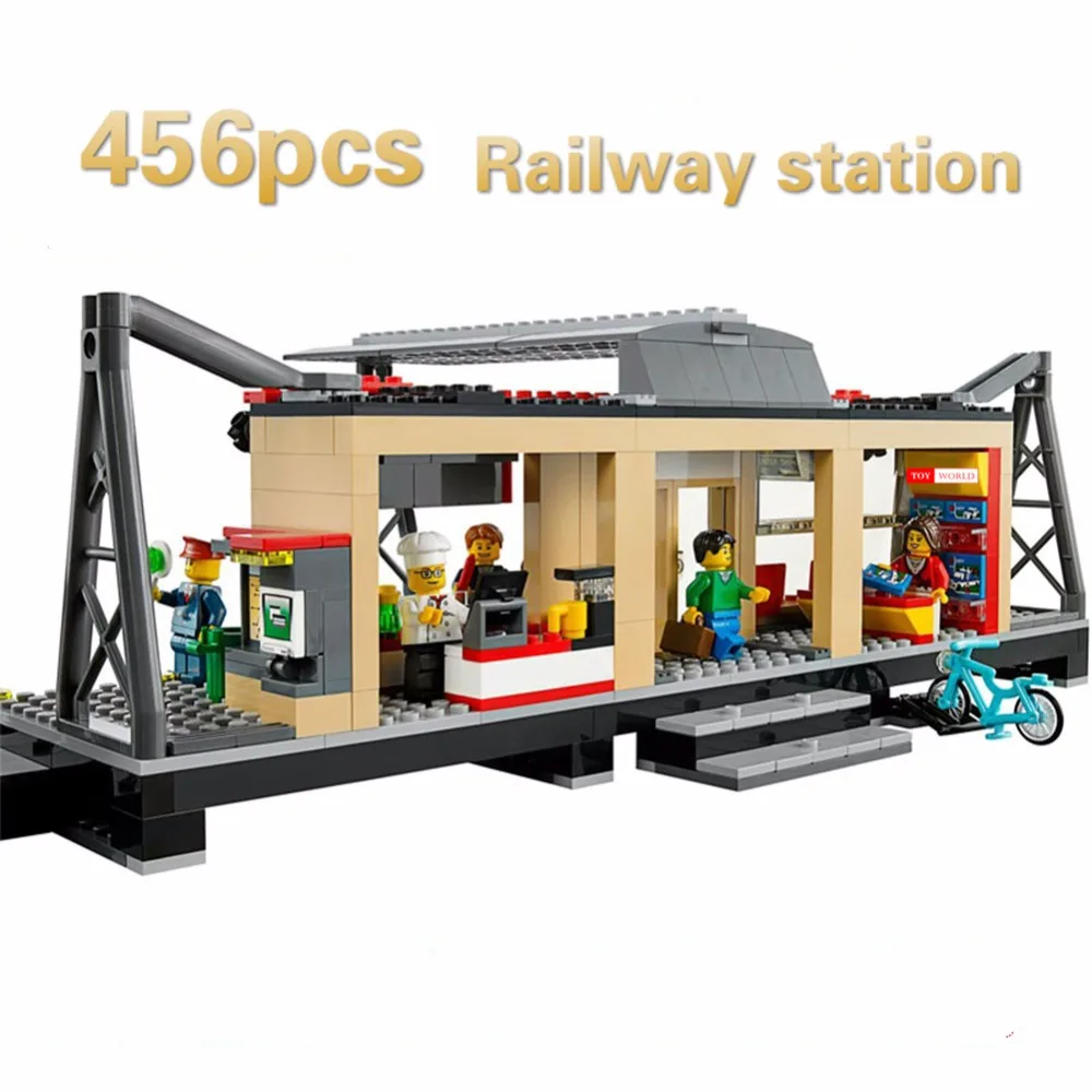 

Model Building Blocks toys 456Pcs 02015 Train Station Compatible with legoingly City Series 60050 Brick DIY toys & hobbies