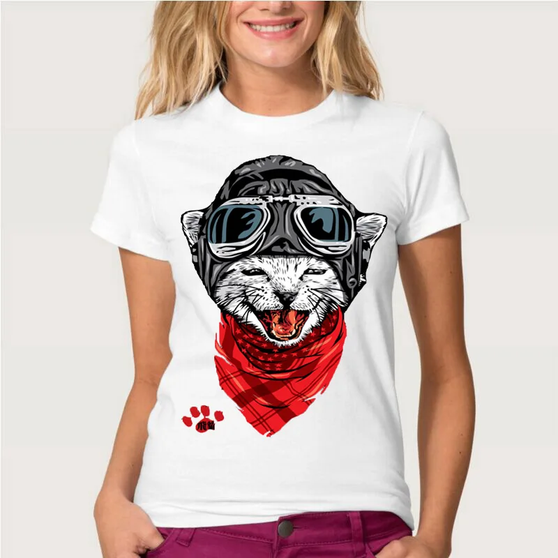 Insignificante Tibio Preludio Camiseta de moda de verano para mujer, remera 3D con Gato astronauta feliz,  remera Harajuku con diseño de gato de gángster, camisetas informales para  chicas - AliExpress Ropa de mujer