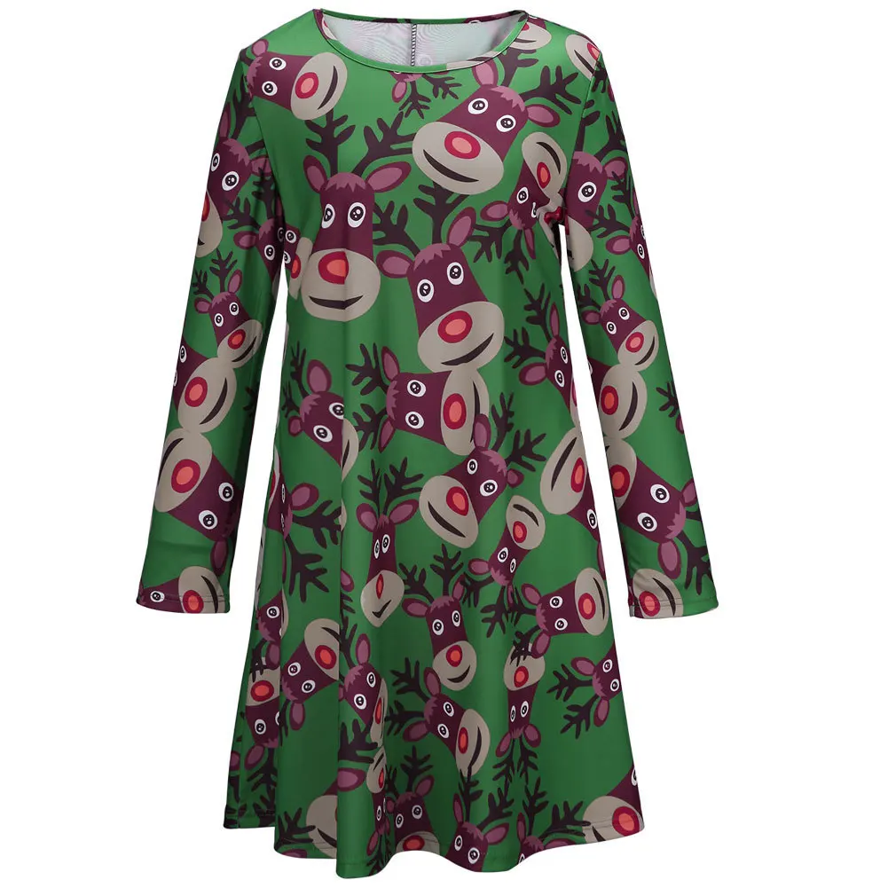 2016 Новый Рождественский Платье Качества Женщины Vintage Повседневная Bodycon Животных