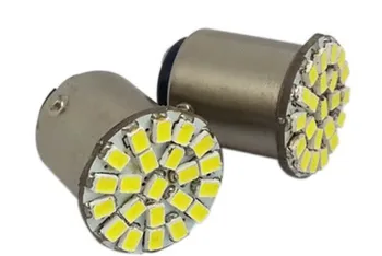 

100pcs/lot BA15S P21W 1156 22 LED SMD Car Auto Tail Side Indicator Lights Parking Lamp Bulb White 3014 DC12V
