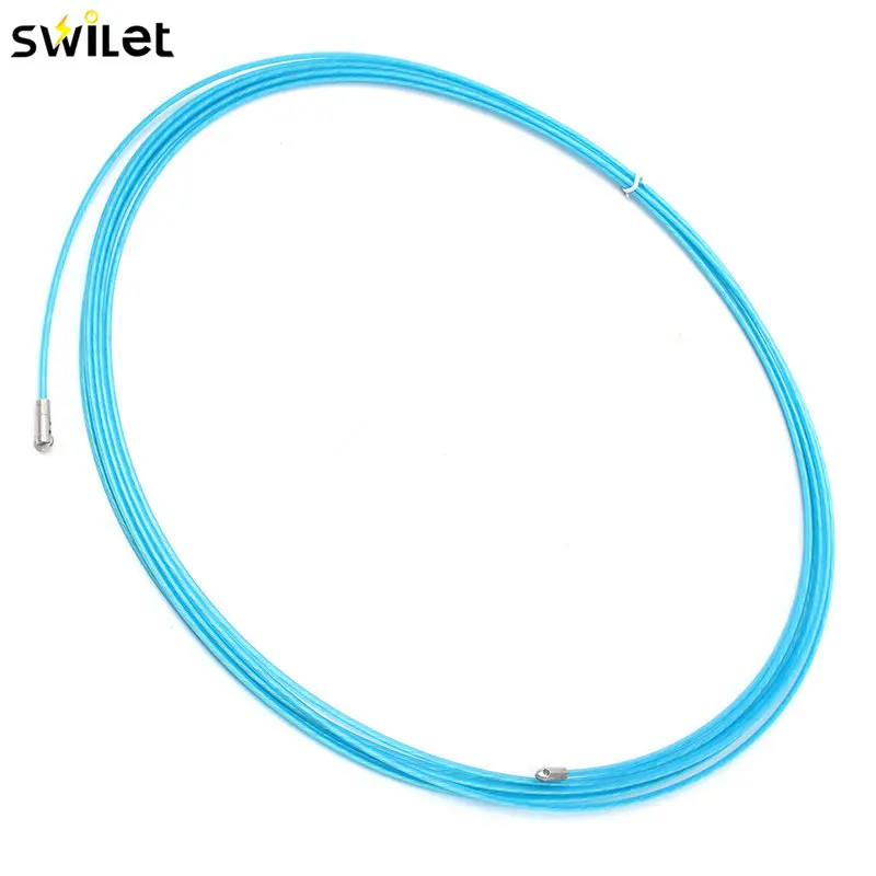 

SWILET 10M Nylon Steel Electrician Fish Tape Conduit Nylon Cable Puller With Wheel Blue Durable Quality
