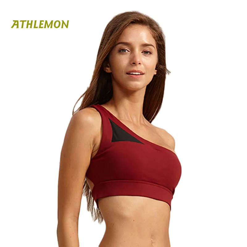 2018 New Sexy Alone Shoulder Strappy Bra Cropped Women Bra Built in Pad