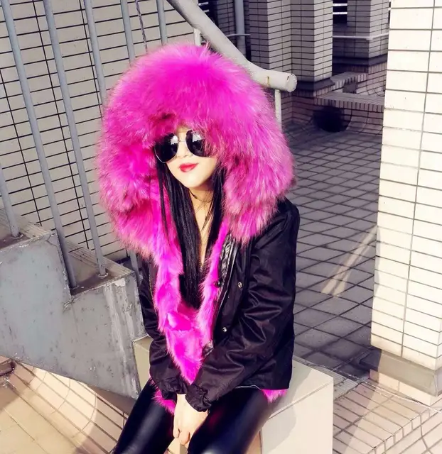 Best price at $178 Cheap 2016 New Arrival Thick And Warm Winter Parkas Women's Plus Size Large Real Raccoon Fur Hood Jacket Outerwear With Fur Liner