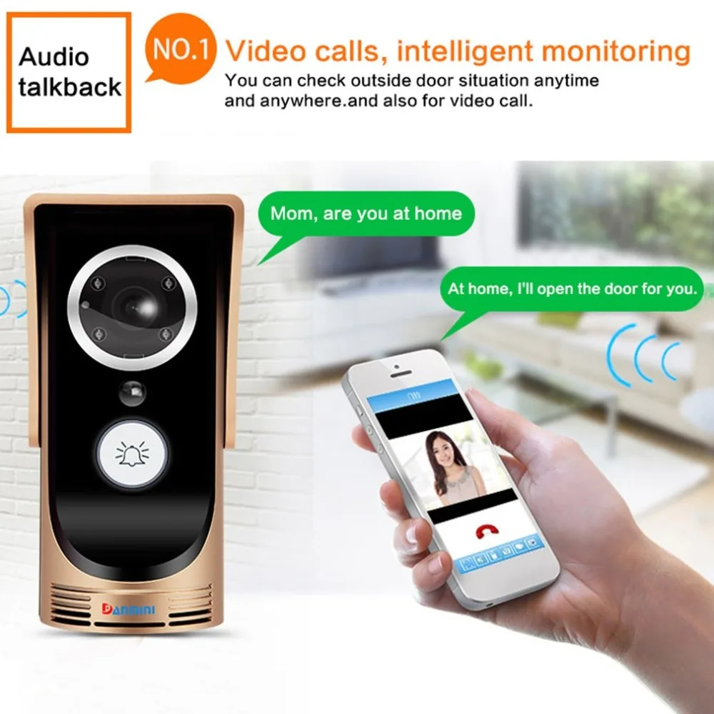 

WiFi Smart Video Doorphone 3.0MP 720P IP Camera Wireless Video Intercom System Waterproof IOS Android APP Mobile Doorbell Camera