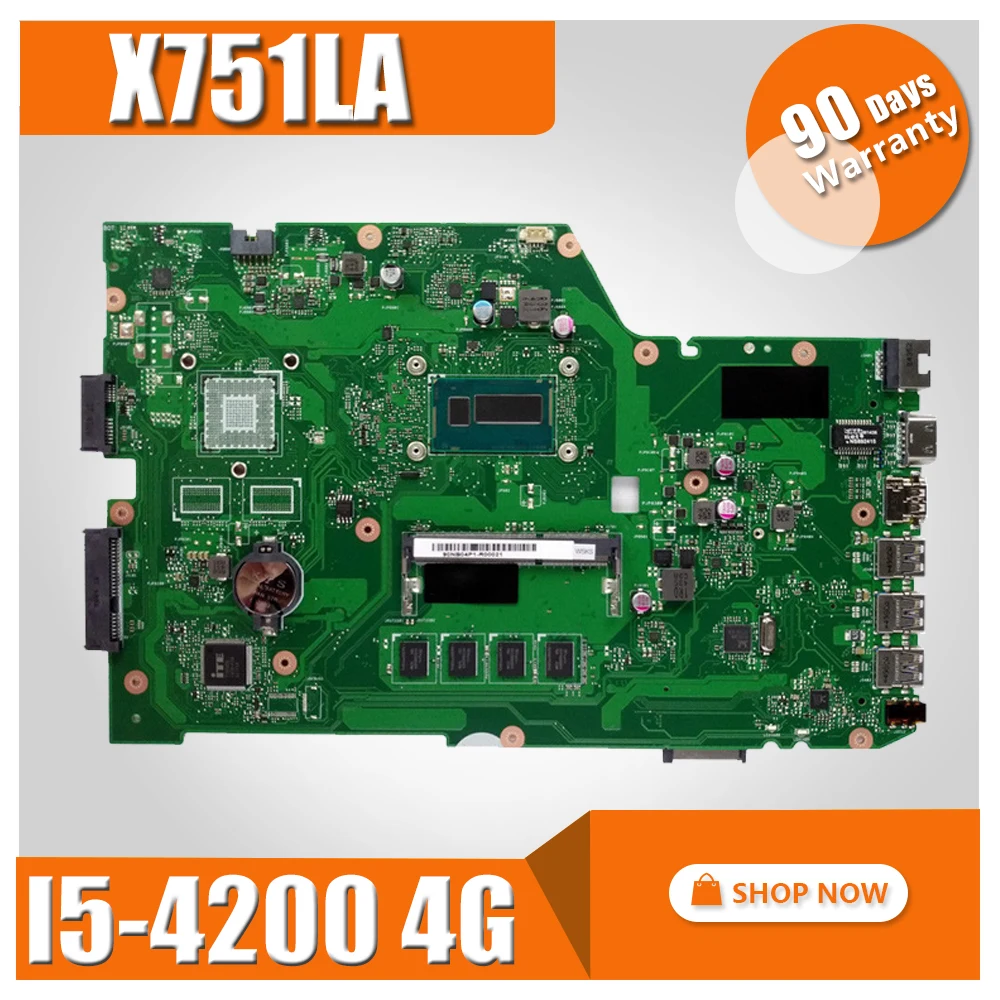 

X751LA Motherboard I5-4200 REV2.0 For ASUS X751LN X751LK X751LAB R752L R752LD R752LN Laptop motherboard X751LD Mainboard