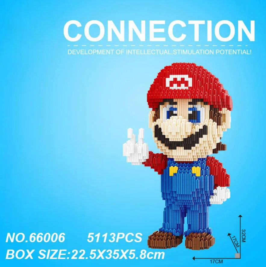 Смешно micro Строительный кирпич nintendoes образ игры super mario bros соединительный блок сборные игрушки Модель Коллекция