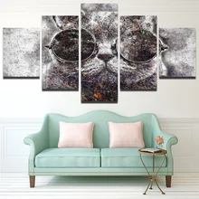 Hot Sell 5 Pcs HD Printed Cool Cat Colorfull Graffiti Canvas Home Decor for Living Room Canvas Painting Unframed albreda 1 pcs 2 20kg colorfull men