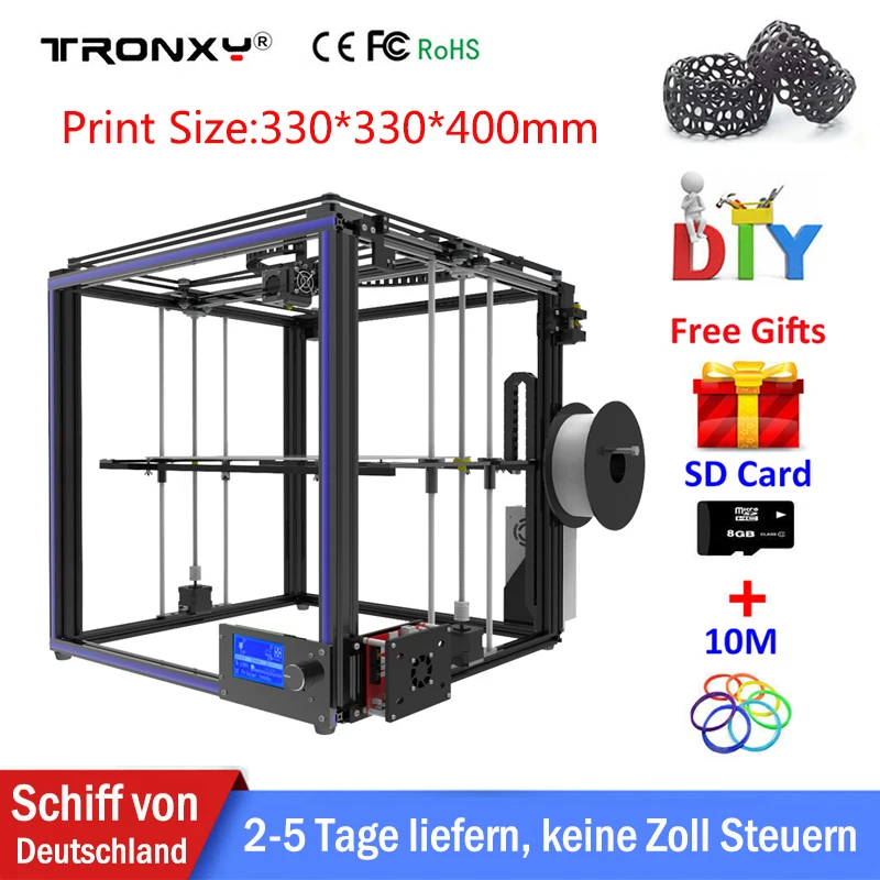 

Tronxy X5S 3D Printer High precision Large Printing Area 330*330*400mm extruder 3D Printer kit DIY CoreXY System with Heated Bed