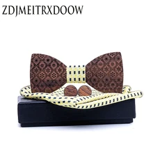 Модные костюмы деревянная бабочка для Для мужчин Повседневные принты галстук-бабочка для свадьбы взрослых шеи галстуки тонкий Masculina Галстуки