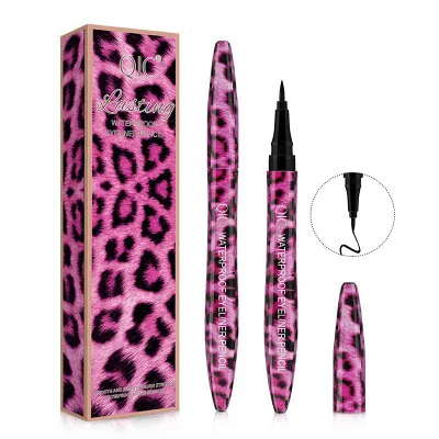 

Web celebrity red leopard grain waterproof eyeliner not shading quick-drying cool black liquid eyeliner pen
