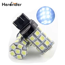 T20 W21/5 W 7443 W21W 7440 WY21W 27 5050 SMD светодиодный чистый белый автомобильный стоп-сигнал, задний светильник, лампа 12В красный