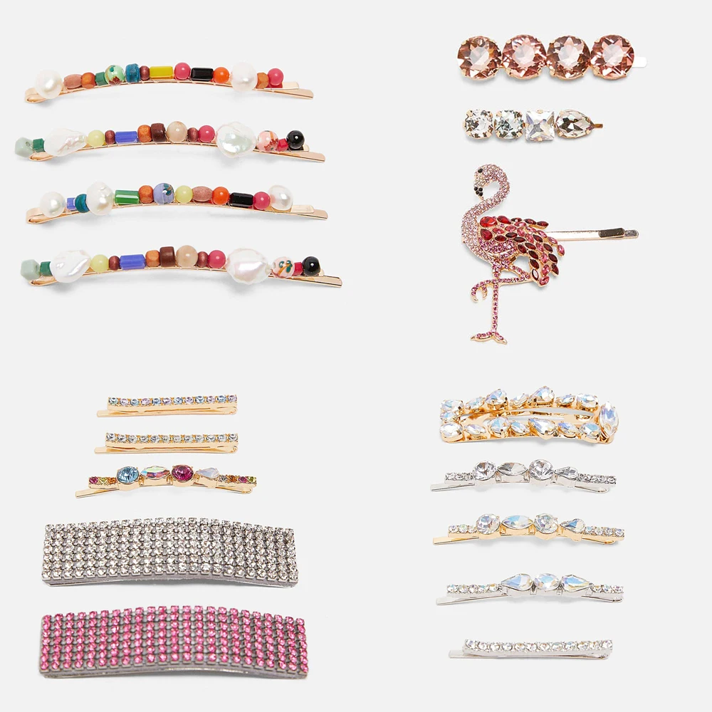 

Girlgo 67 Designs Za Colorful Crystal Hairclip For Women Bohemia Hair Pins Charm Shell Pearl Hairwear Headdress Charm Jewelry
