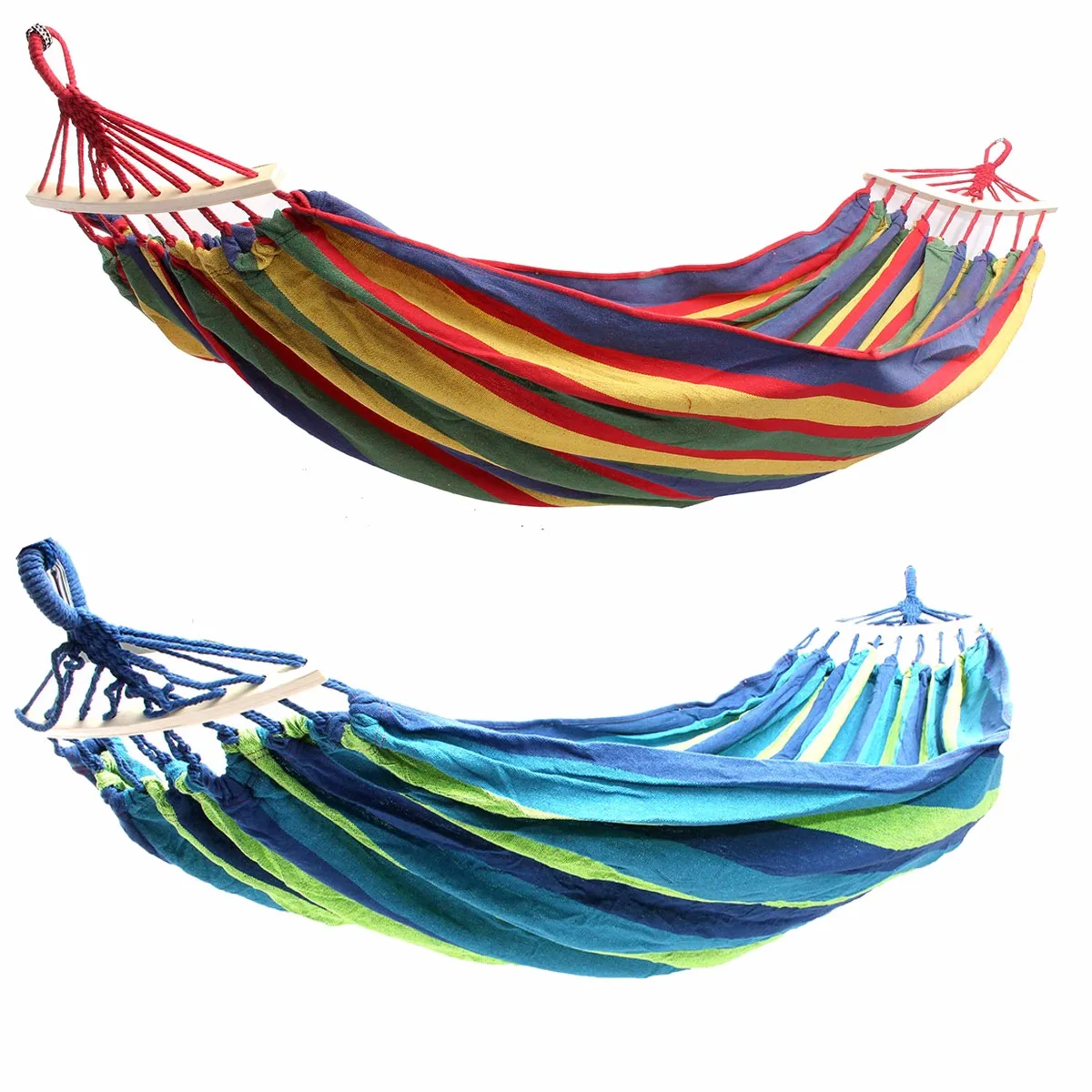 

Portable Double 2 Person Hammock Green Fabric 450lb Air Hanging Swinging Outdoor Camping Hammock 280*150cm