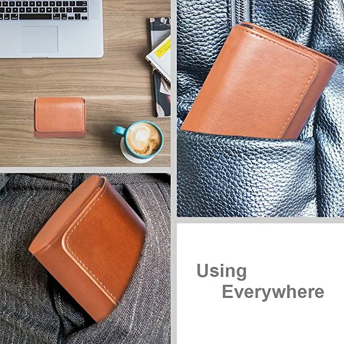OKCSC In Ear Earphone Leather Case Bag Headphone Portable Box Headset Upgrade Cable Accessories Adapter Balance Plug Storage Bag