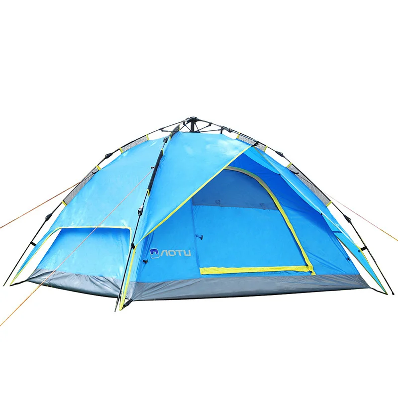 

Upgrade automatic tent outdoor double double 3-4 people tent rainproof waterproof camping thick camping tent with canopy
