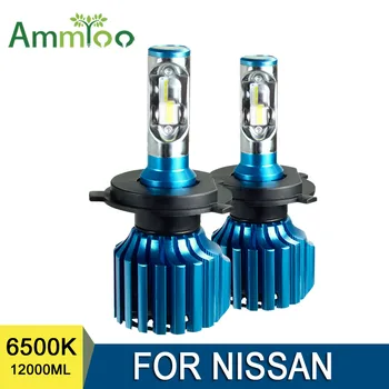 

AmmToo 2 Pcs LED Car Turbo Headlight Bulbs 12V CSP 6500K 12000Lm 72W Auto DRL Fog Lamp For Nissan Qashqai/Altima/Versa/200SX
