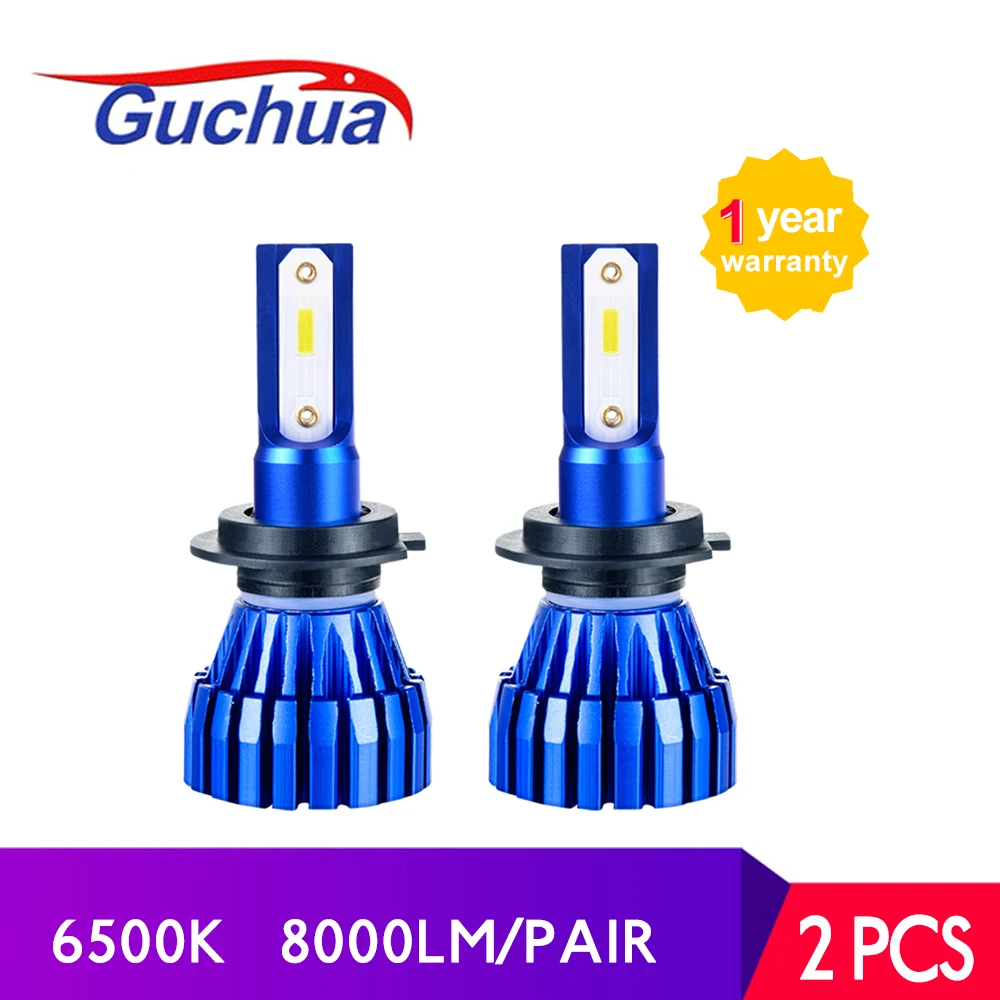 Koop 2 stks Fanless Auto Lampjes H7 H4 LED H1 H3 H8 H9 H11 9005 9006 Auto Koplamp LED Verlichting COB DOB Auto Fog Lamp 12 v 50 w 8000LM