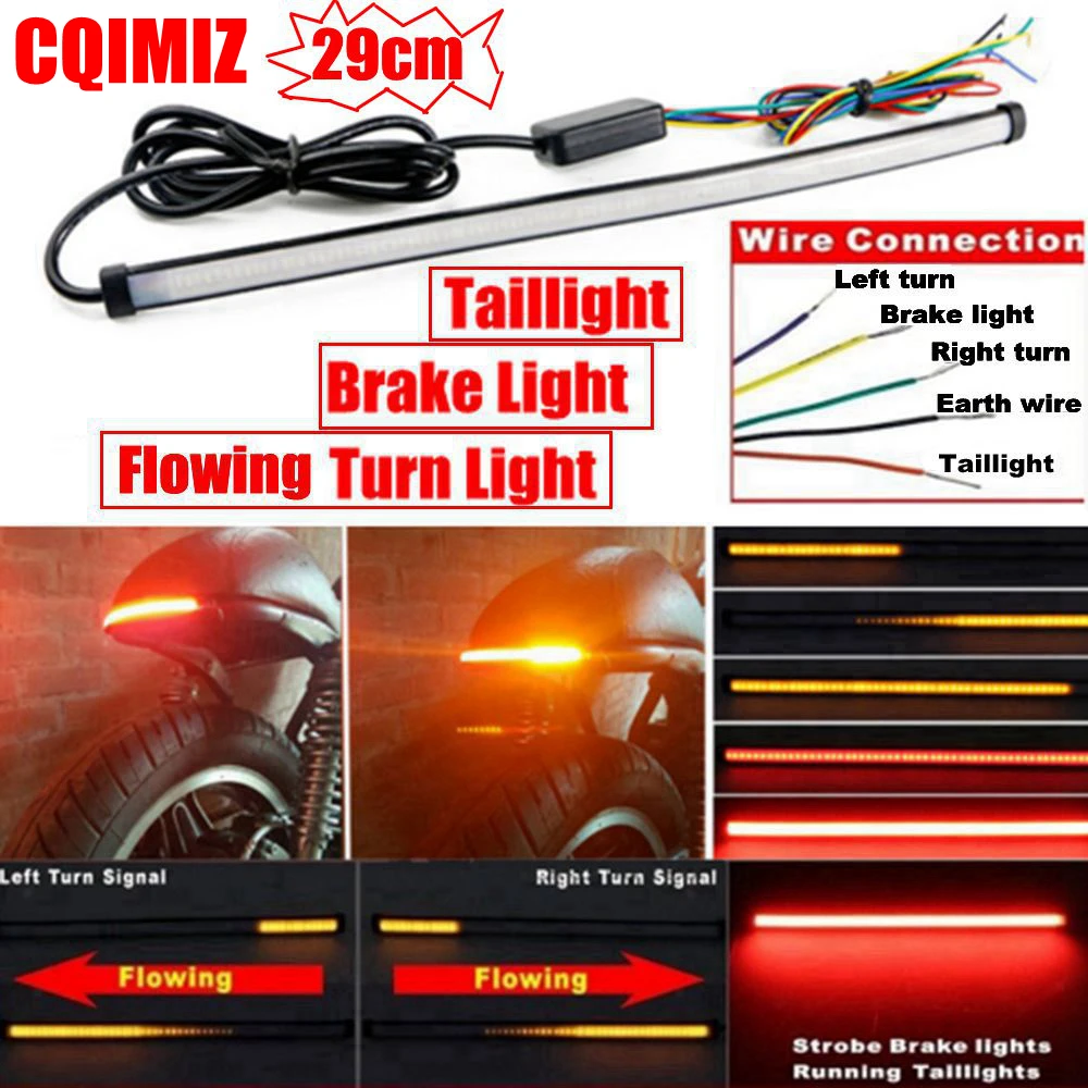 Motorcycle Integrated Brake Lamp LED Turn signal Stop Running Tail Light