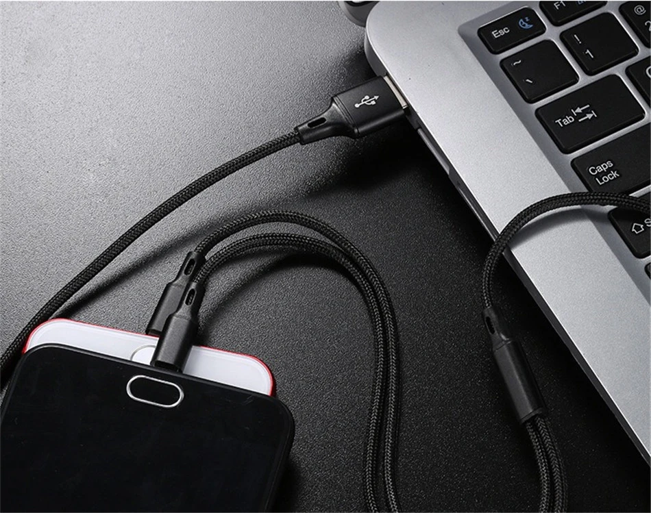 ACCEZZ 3 в 1 USB кабель для iPhone XR X XS MAX Android телефон для huawei Xiaomi samsung S9 Micro usb type C кабели для быстрой зарядки