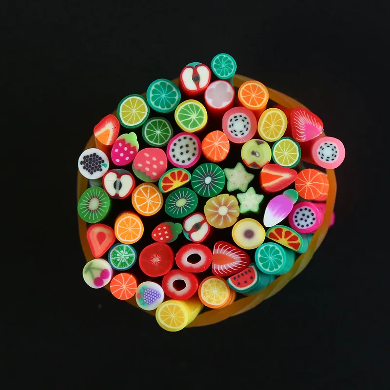 50pcs/pack Manicure Fruit Canes Rods Polymer Clay Sticks toy DIY Decoration Stickers for nail art | Игрушки и хобби