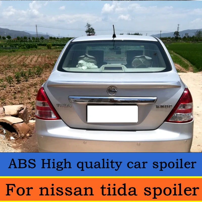 Для nissan tiida sedan спойлер 2011-2015 высокое качество абс материал заднее крыло