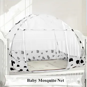 

120*80cm Floding Baby Bed Mongolian Yurt Mosquito Net Portable Baby Crib Mosquito Netting Travel Zipper Door Beds Mosquito
