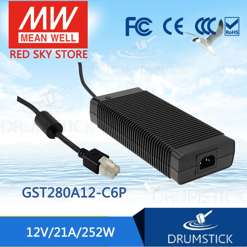 

Steady MEAN WELL GST280A12-C6P 12V 21A meanwell GST280A 12V 252W AC-DC High Reliability Industrial Adaptor